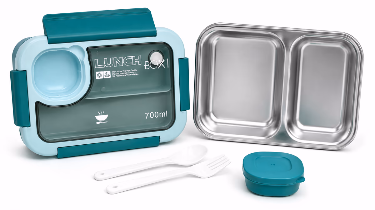 Paslanmaz Metal İçlikli Lunch Box / Yemək Qabı 700 ml